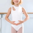 thumbnail image 3 of Hrsba Girls Dance Outfits Summer Sleeveless Cutout Gymnastics Leotard Bodysuit Crew Neck Comfortable Practice Wear for Big Kids, 3 of 5