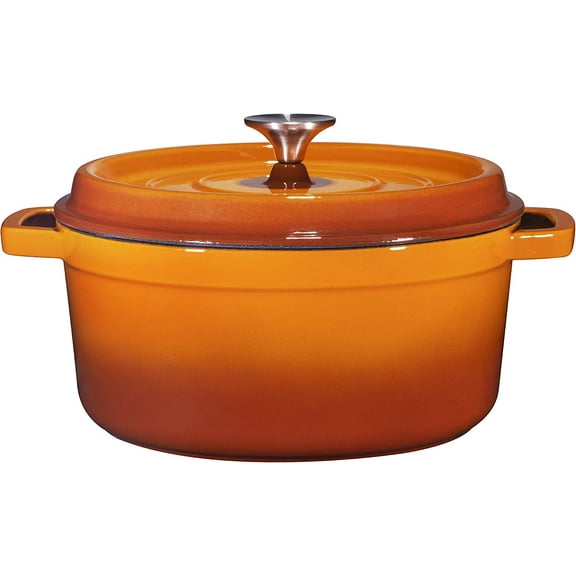 Bruntmor - Enameled Cast Iron Dutch Oven Casserole Dish 6.5 Quart Large Loop