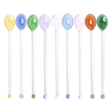

Jolly Colored Transparent Glass Mixing Spoons Transparent Colored Glass Spoons Coffee Mixing Spoons for Home Bar Party Tableware Gifts