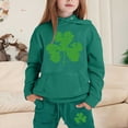 thumbnail image 2 of Girls Outfit Sets Toddler Boy Girl Long Sleeve St.Pt'S Day Clover Print Warm Hoodie Sweatpant Kids Outfits Sweat Suit,2-13Y, 2 of 4