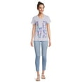 thumbnail image 5 of RealSize Women's V-Neck Graphic Tee with Short Sleeves, Sizes XS-3XL, 5 of 6