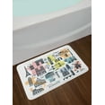 thumbnail image 2 of Travel Bath Mat, Travel Europe Themed Landmark Silhouettes and Colorful Maps Print, Plush Bathroom Decor Mat with Non Slip Backing, 29.5" X 17.5", Purpleblue Multicolor, by Ambesonne, 2 of 2
