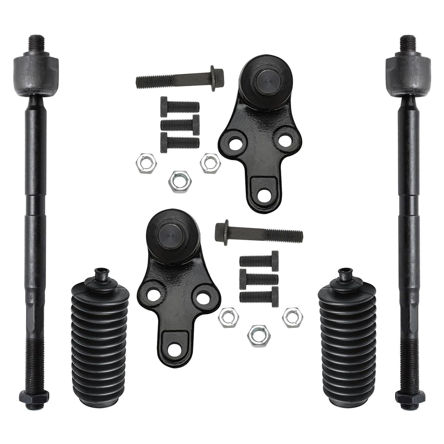 Detroit Axle - Front Struts & Coil Springs Sway Bar Links Tie Rods Lower Ball Joint Boots Replacement for 2013-2018 Ford Focus S SE Titanium