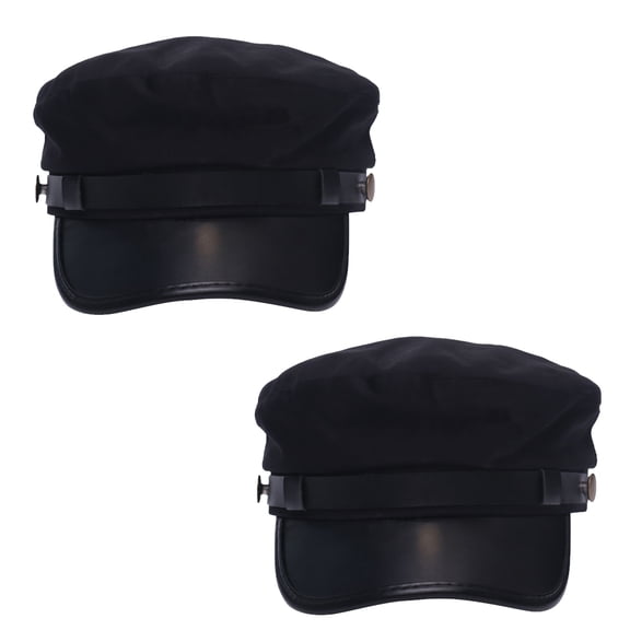 Chauffeur Hat for Women and Men Beret Cap Classic Vintage Costume Hats Newsboy Cap Black 2Pack