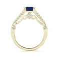 thumbnail image 2 of ANGARA Natural Split Shank Square Sapphire Ring with Diamond Accents in 14K Yellow Gold for Women (Size-5mm) | September Birthstone, Anniversary, Jewelry Gift for Women | Natural Blue Sapphire Ring, 2 of 8