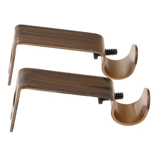 de 2 soportes de barra ajustables, negro, soporte de barra / soporte para barra / soporte de barra Bronce Macarena Soporte de barra de cortina