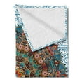 thumbnail image 2 of Mandala Soft Flannel Fleece Throw Blanket, Eastern Floral Round Ornament Influences on Marine Colored Backdrop, Cozy Plush for Indoor and Outdoor Use, 50" x 60", Multicolor, by Ambesonne, 2 of 5