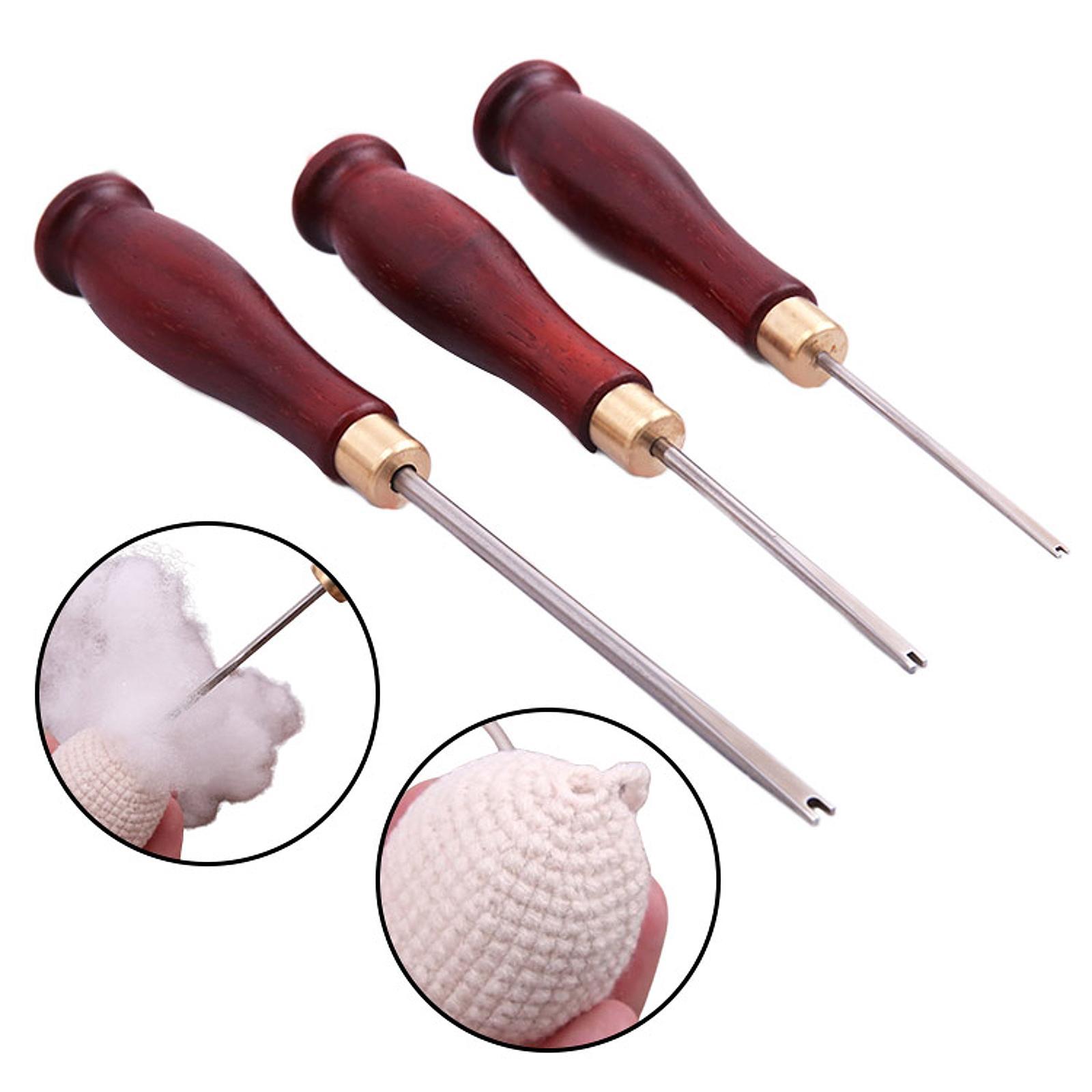 Tachiuwa Doll Crochet Crochet Doll Tool Handmade Leathercraft Needlecrafts DIY Ergonomic Wooden Handle Embroidery Cotton Stuffing Tool