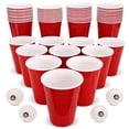 thumbnail image 1 of Vasos de fiesta GoPong GoBig de 1,06 litros, color rojo gigante, paquete de 50 con pelotas de pong, 1 of 5