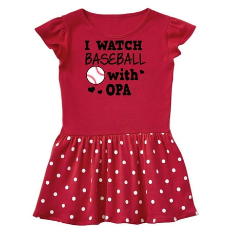 

Inktastic I Watch Baseball with My Opa Gift Toddler Girl Dress
