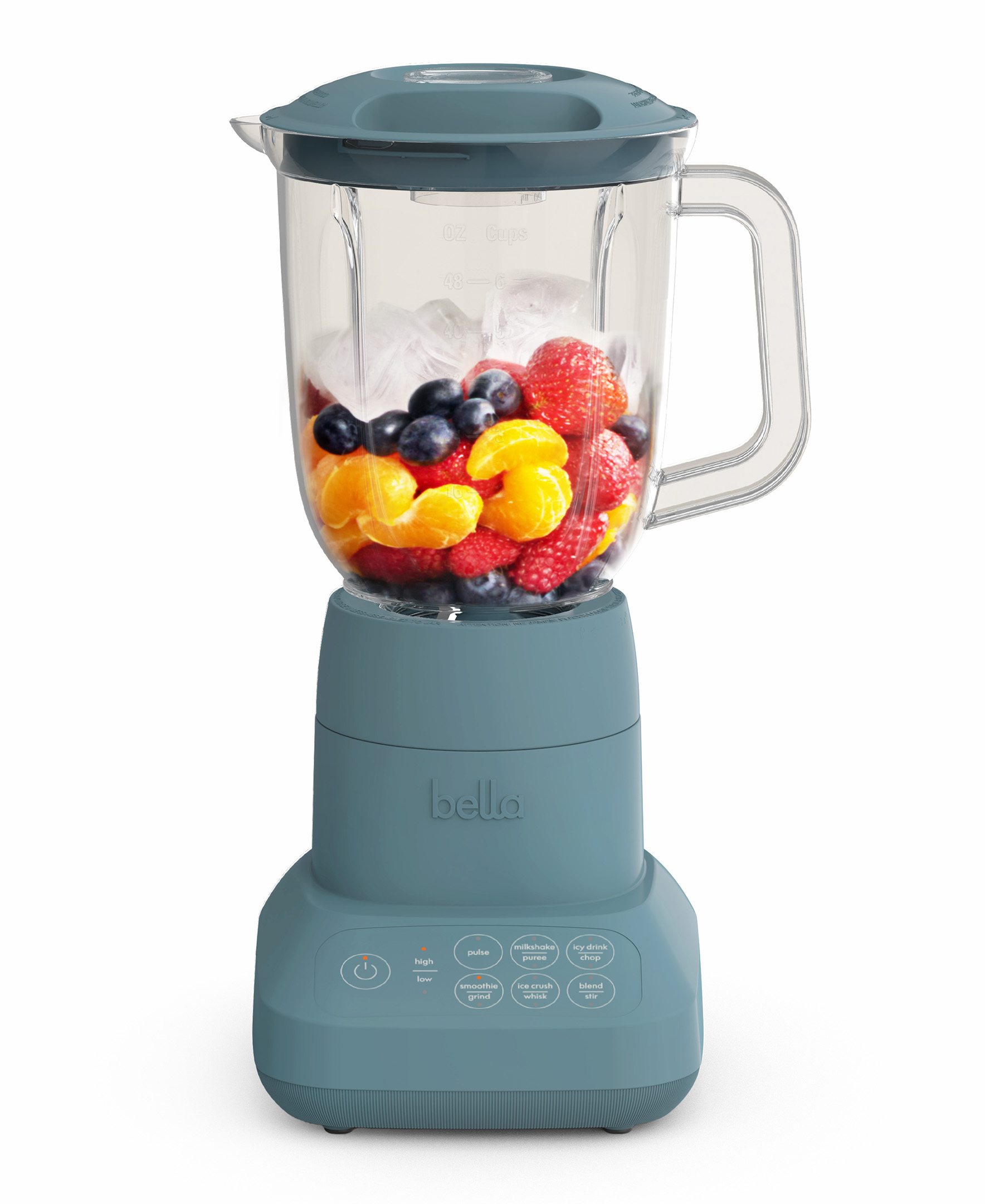 bella 10 Speed Countertop Blender, 48 oz Dishwasher Safe Pitcher, Juicer & Smoothie Maker with Fits-Anywhere™ Slim Flip & Store Design, Stainless Steel Blade, Surf