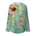 thumbnail image 5 of Women's Casual Long Sleeve Round Neck Printed T Shirt Fashionable Loose Top for Fall Autumn, 5 of 8