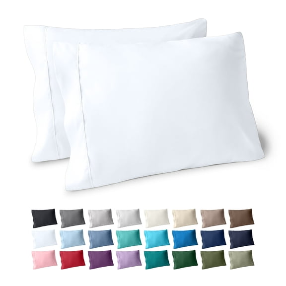 ERDOUY 2-Piece Standard Size Envelope Design Pillow Cases, 20"×26" Ultra-Soft Bedding Pillow Covers for Bedroom & Guest Room, White