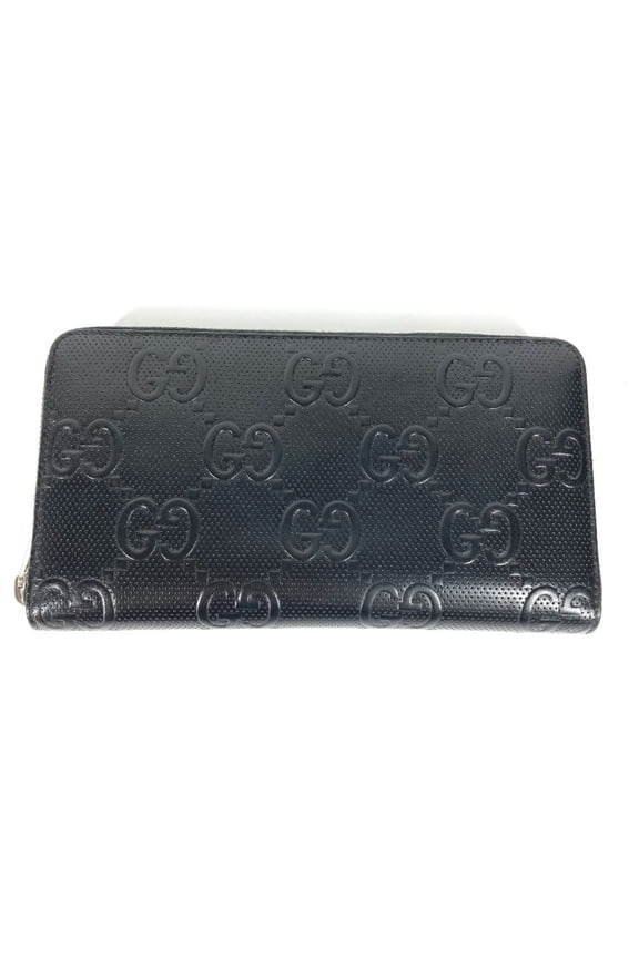 Pre-Owned GUCCI 625563 GG Embossed Travel Case Organizer Round Zip Wallet Long... (Good)