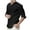 Black##1, variant on jsaierl Linen Shirts for Men Casual Button Up Henley Shirt Big and Tall Roll Up Long Sleeve Beach Top Lightweight Shirt