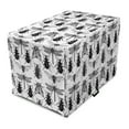 thumbnail image 1 of Dragonfly Dog Crate Cover, Hand Drawn Composition of Flying Insects Butterfly Beetle Cicada Moth, Easy to Use Pet Kennel Cover for Dogs, 35" x 23" x 27", Charcoal Grey White, by Ambesonne, 1 of 6