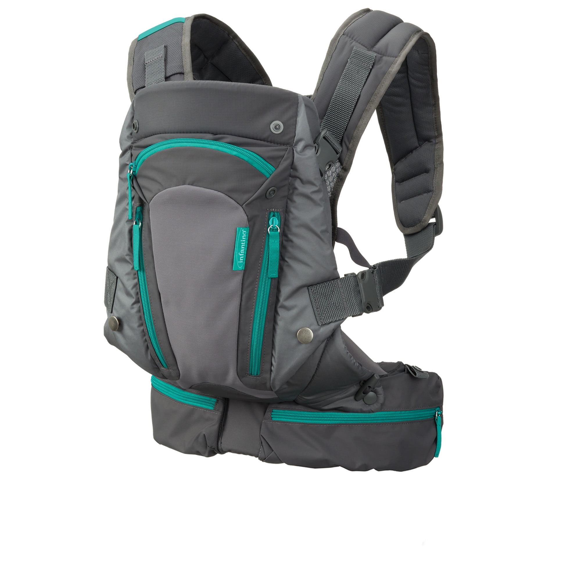 Infantino Carry-on Multi Pocket Ergonomic Baby Carrier, 4-Position, 8-40lb, Gray