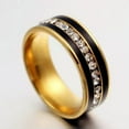 thumbnail image 6 of 8mm Mens Silver/Gold Black Band Stainless Steel Engagement Ring Size 7-10, 6 of 8