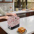 thumbnail image 4 of Toaster Cover 4 Slice, Farmhouse Red Dustproof Bakeware Oven Protector with Top Hook, Vintage Flower Leaf Botanical Plant Waterproof Small Kitchen Appliance Toasters Dust Cover, 12"x11"x8", 4 of 5