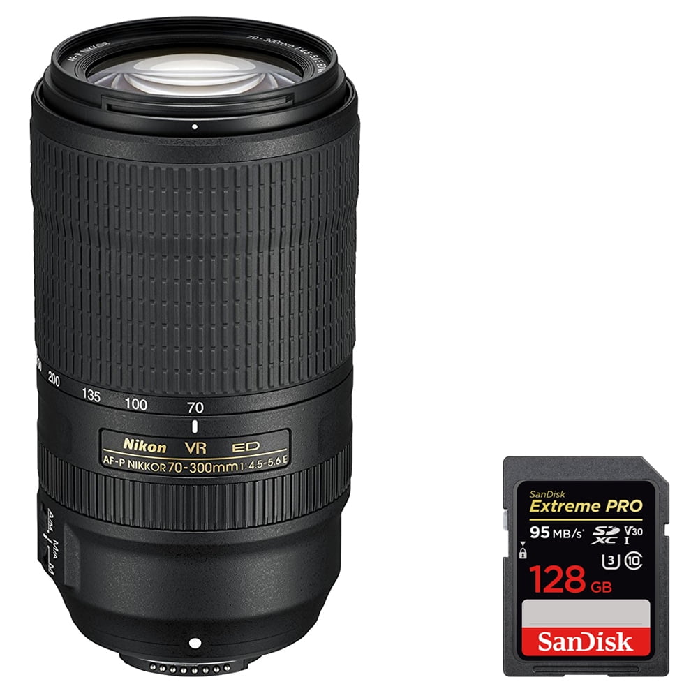 Nikon 068 Af P Nikkor 70 300mm F 4 5 5 6e Ed Vr Fixed Zoom Digital Slr Lens Black With Sandisk Extreme Pro Sdxc 128gb Uhs 1 Memory Card Walmart Com Walmart Com Nikon 068 Af P Nikkor 70 300mm F 4 5 5 6e Ed Vr Fixed Zoom Digital Slr Lens Black With Sandisk Extreme Pro Sdxc 128gb Uhs 1 Memory Card Walmart Com Walmart Com