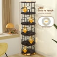 thumbnail image 4 of 5-Tier 360° Rotating Bookshelf Tower, Narrow Tall Spinning Bookcase - Space-Saving Revolving Storage Shelf for Bedroom, Living Room, Office, Walnut Brown, 4 of 10
