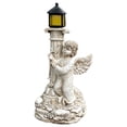 thumbnail image 1 of Estatua de ángel DQrwqpou con luces solares Estatua de jardín de ángel querubín para decoración de césped y jardín, 1 of 8