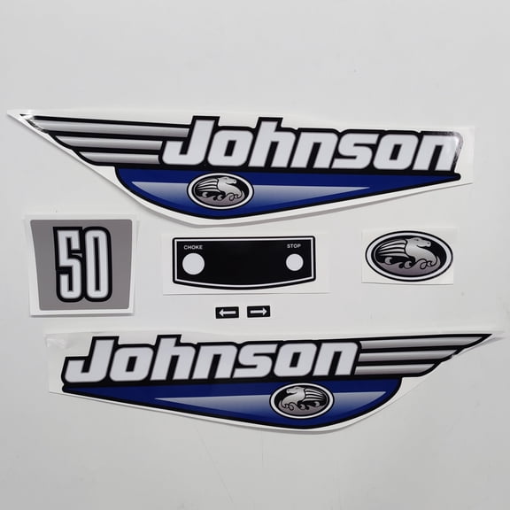 411 Decals Aftermarket Replacement for Johnson 50 (1992-2000) Blue Outboard Decal Sticker Set