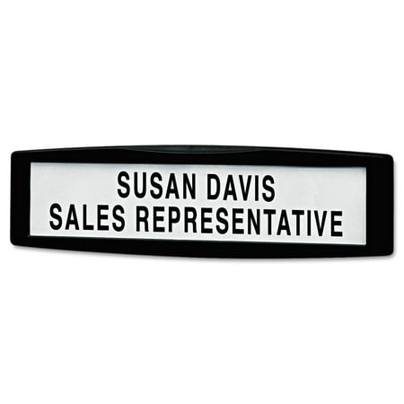 Fellowes Plastic Partition Additions Nameplate, 9 x 2 1/2, Graphite