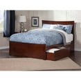 thumbnail image 1 of AFI Metro Solid Wood Queen Bed and Footboard with Storage Drawers in Walnut, 1 of 8