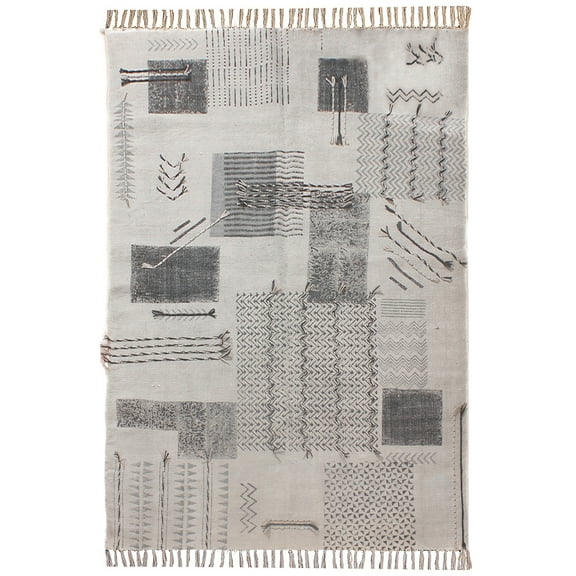 Casavani Handmade Eco Friendly Dhurrie Black Living Room Area Kilim 2x3 Feet
