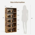 thumbnail image 3 of MCQ 5 Tiers Bookcase, 53 Inch Large Storage Tall Standing Bookshelf with Adjustable Shelves for Home Office, Living Room, Bed Room, Rust, 3 of 7