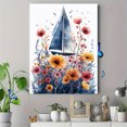 thumbnail image 4 of Qisvanset Framed Canvas Wall Art 12x16 Inch Floral Sailboat Nautical Nursery Girl Room Wall Decor, 4 of 5