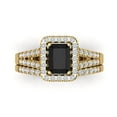 thumbnail image 2 of Clara Pucci 18K Yellow Gold 1.72 Natural Onyx Engraveable Engagement Ring + Wedding Band Set, 2 of 7