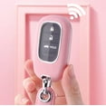 thumbnail image 5 of for Honda Key Fob Cover, Hard ABS Plastic Soft Coating Key Fob Case Compatible with 2022 2023 Honda Civic Accord Jade Honda Pilot CR-V XR-V HR-V City Accessories with Keychain (Pink), 5 of 9