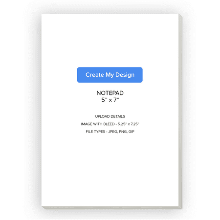 Personalized Custom Template Notepad - Upload My Design - 5 x 7 Portrait