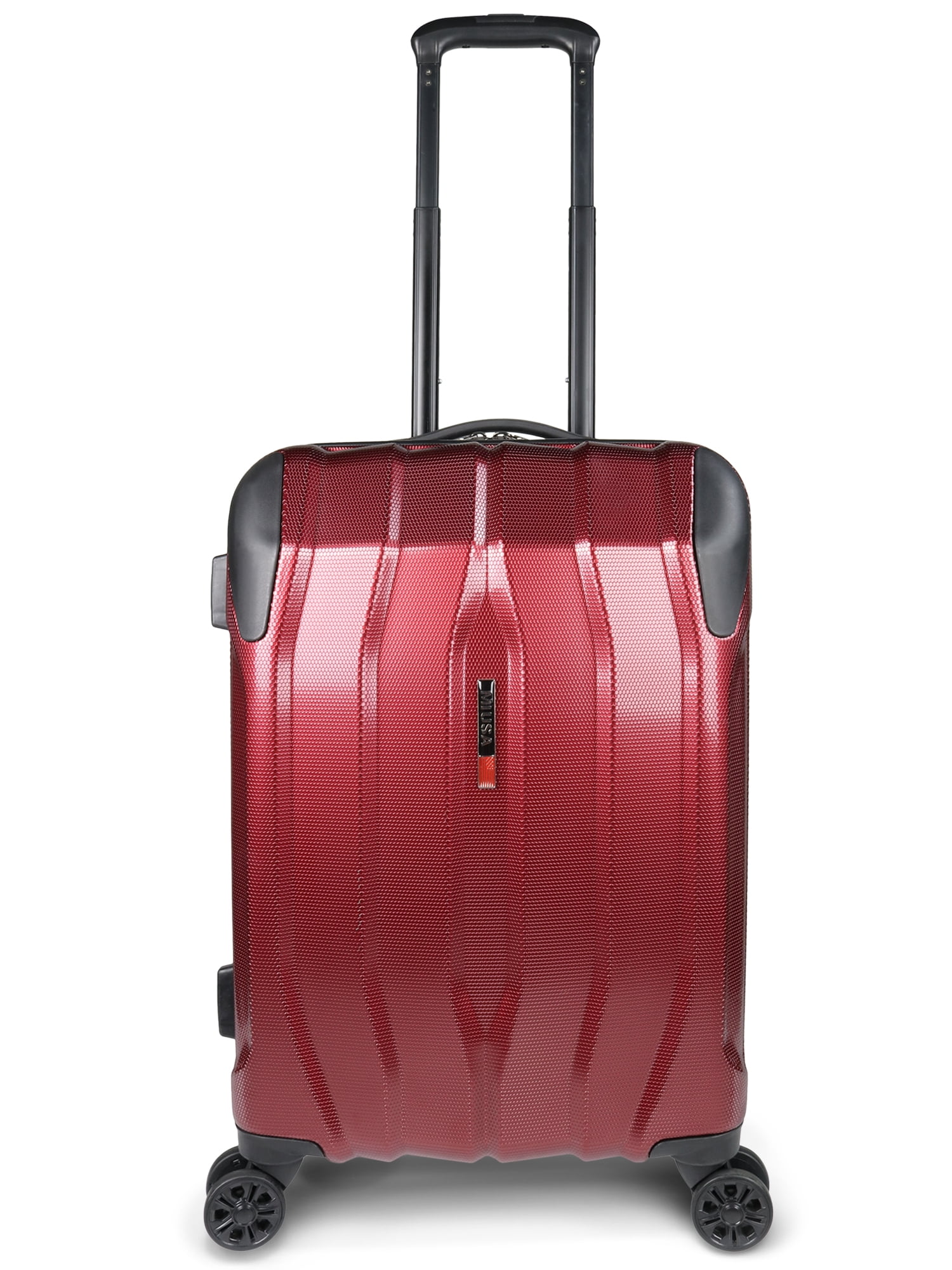 MiUSA 20" Hard Side Polycarbonate Luggage w/ 4x4 Spinner Wheels, Red