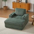 thumbnail image 2 of Timbernest 82.7" Convertible Sectional Sofa, U-Shaped Cloud Couch for Living Room, Corduroy Deep Seat Sleeper Sofa Lounge Chair (Green, 3 Seater with 2 Ottoman), 2 of 11