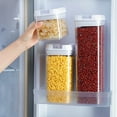 thumbnail image 5 of JeashCHAT Kitchen Canister Square Food Storage Container Clear Plastic Cereal Container with Easy Lock Lids Airtight Jar for Kitchen Pantry, Organization and Storage, BPA Free, 5 of 6