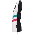 thumbnail image 3 of Majek Golf Vintage Headcovers White Seafoam Teal Pink Stripe Premium Retro Leather Style 1 3 X Driver and Fairway Head Covers Fits 460cc Drivers and All Modern Metal Woods Custom Design in California, 3 of 8
