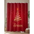 thumbnail image 4 of Merry Christmas Dreamlike Tree Christmas Poinsettia Background Shower Curtain Set ，Waterproof Fabric Shower Curtains Shower Curtains for Bathroom,Bathroom Decor 66"x72", 4 of 6