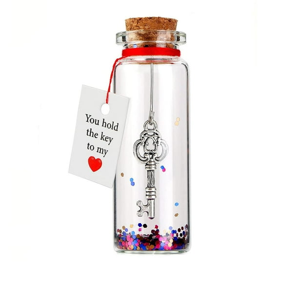 Nmdmisc Anniversary Present for Her & Him on Valentine's Day,Romantic Gift to Boyfriend Girlfriend,Message I Love You Gifts to Wife Husband (Key - You Hold the Key to My Heart,Gift Bottle)