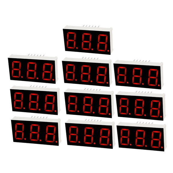 Common Cathode 12 Pin 3 Bit 1.48 x 0.75 x 0.31 inch 0.55" Red Display 10Pcs