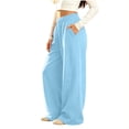 thumbnail image 4 of Girls' Winter Fleece Sweatpants Solid Color Elastic Waist Side Pockets Pleated Sports Trousers Cozy Warm Breathable Everyday Active Pants, 4 of 8