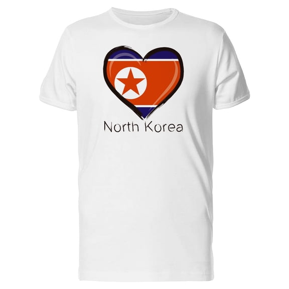 North Korea Flag Heart Tee Men's -Image by Shutterstock