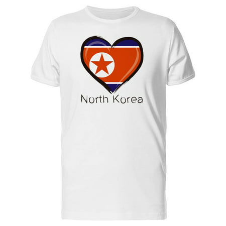 North Korea Flag Heart Tee Men's -Image by