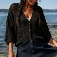 thumbnail image 2 of ZIXKCGDSE Lightweight Cardigans for Women Fashion Hollow Knitted Open Front Top Going Out One Size, 2 of 4