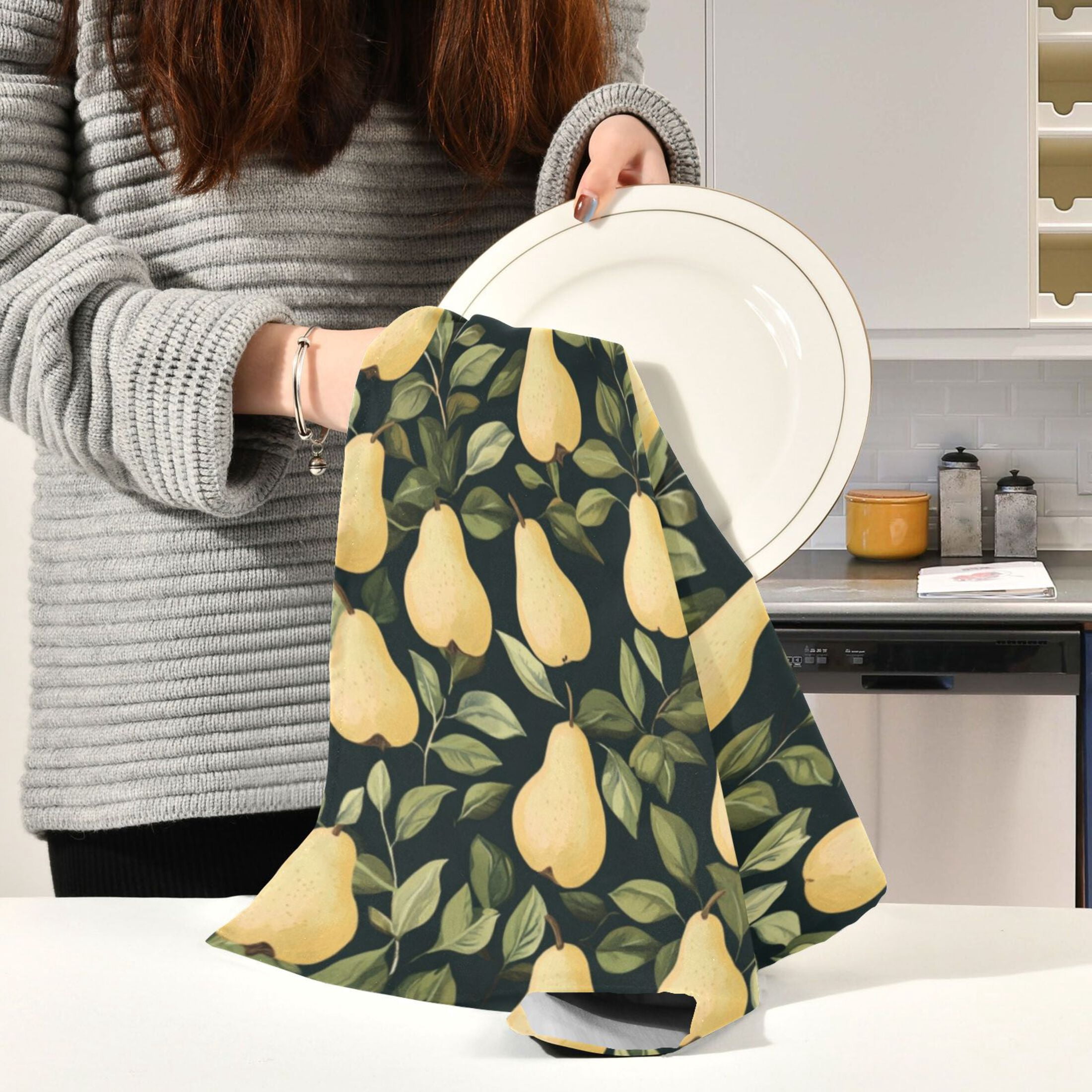 Kitchen Towel 28x18 Inches x6，Plate Towel, Decorative Towel, Napkin, Tea Towel Tea Towels For Kitchen Dish Cloths & Dish Towels Cute Cartoon Pear