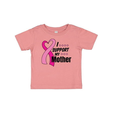 

Inktastic Breast Cancer Awareness I Support My Mother with Pink Ribbon Gift Baby Boy or Baby Girl T-Shirt