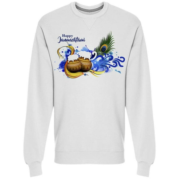 Happy Janmashtami Lord Krishna Sweatshirt Men's -Image by Shutterstock