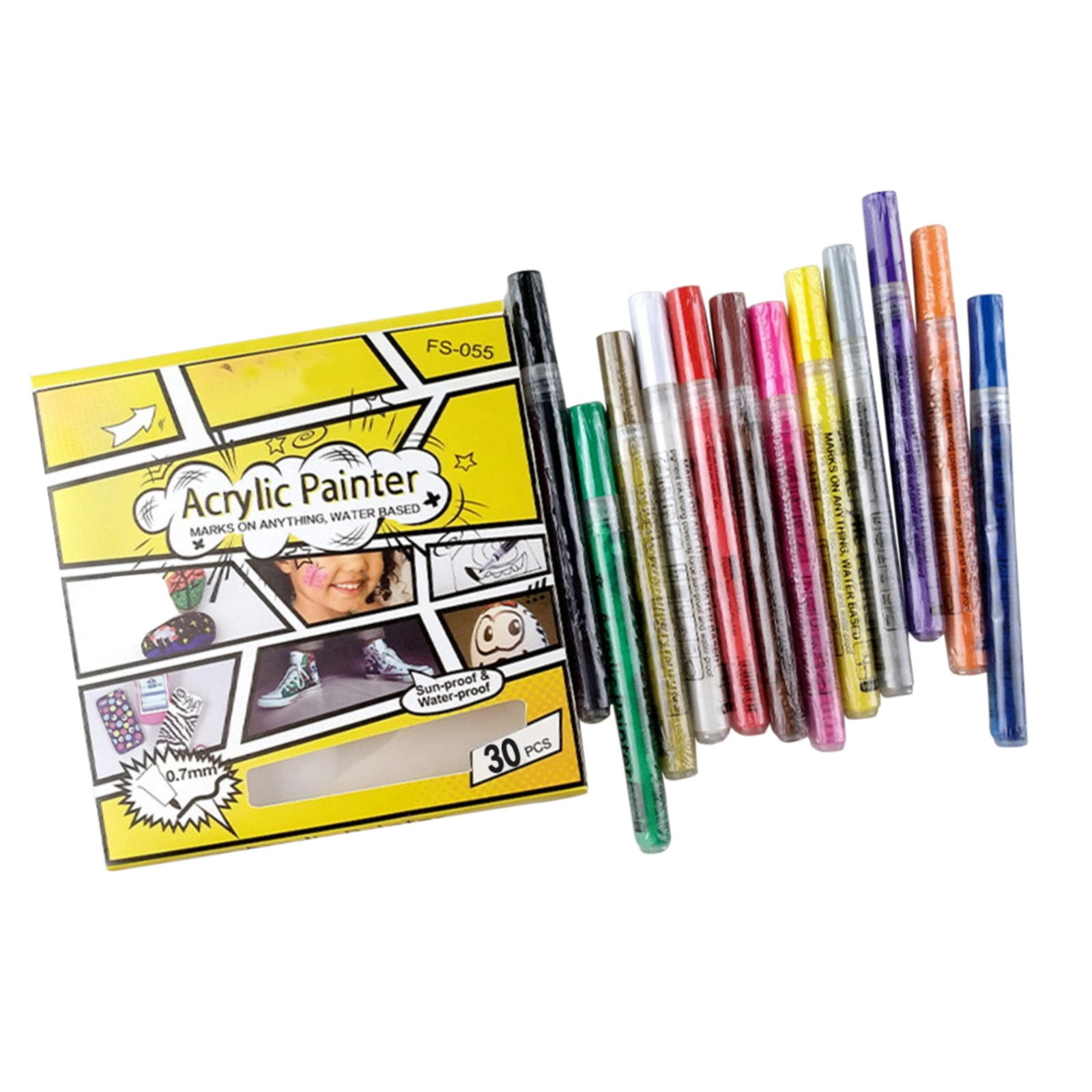 Pens 6ml Marker Acrylic Set Colors Paint Line 30 Pen Hook Pen Pen Office Stationery